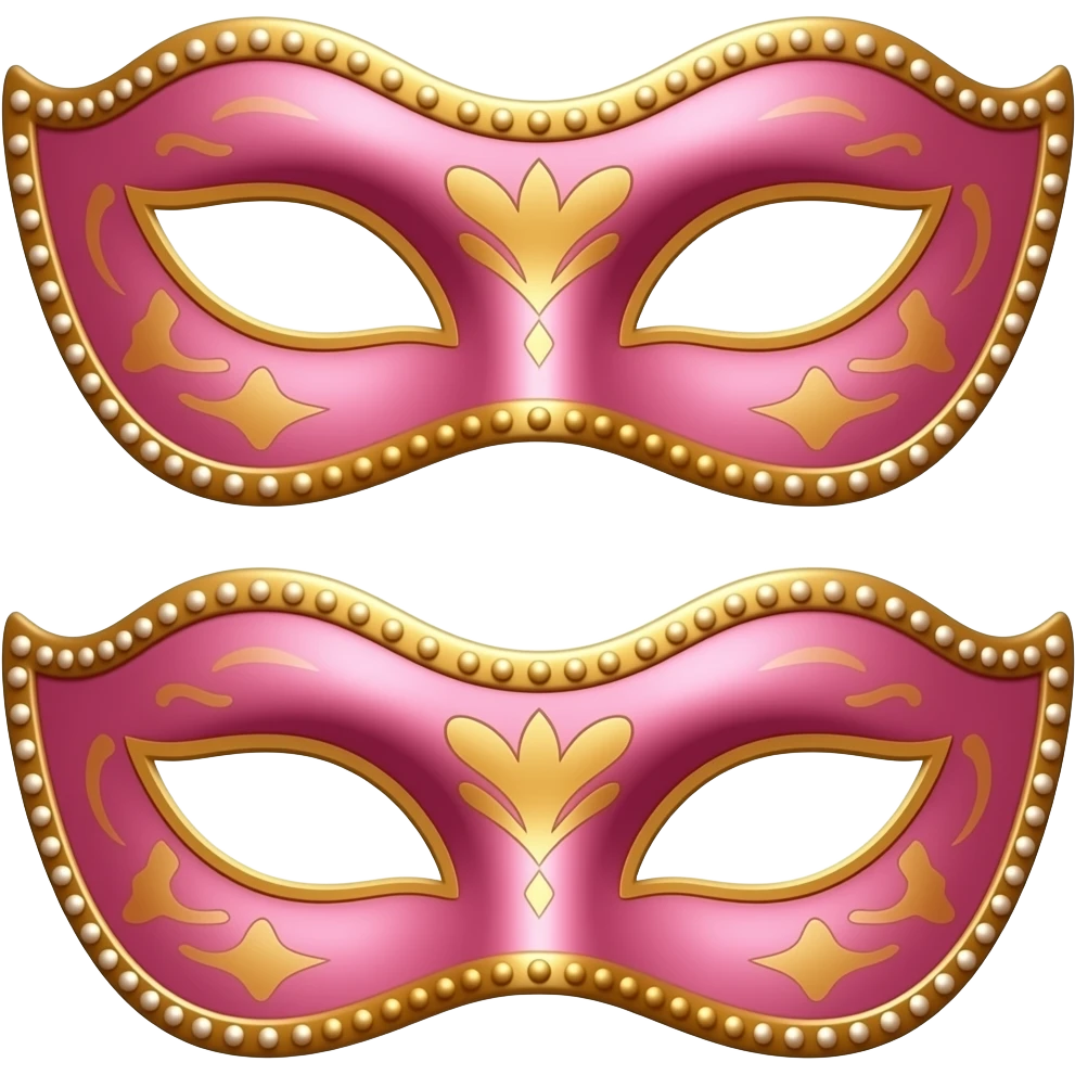 pink and gold dramatic theater masks emoji