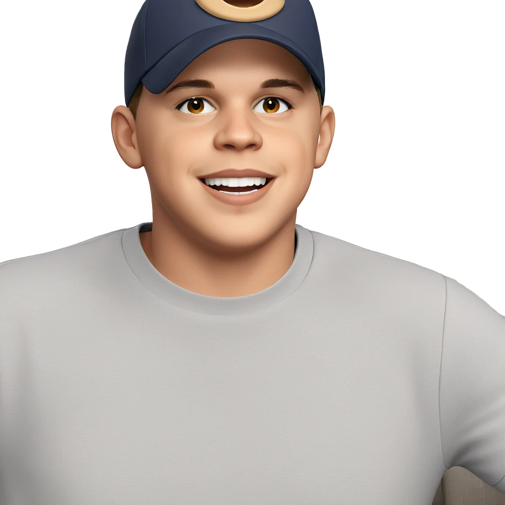 smiling boy in a hat emoji