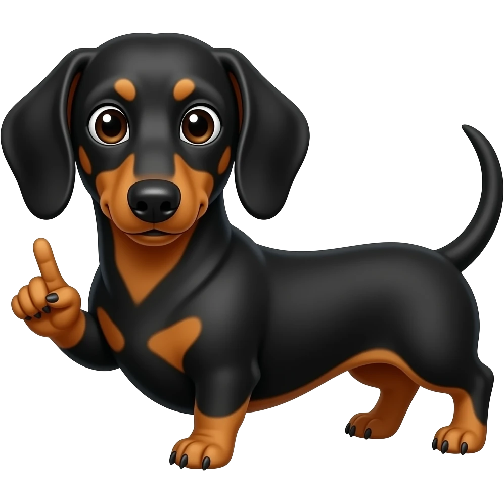 rude daschund flipping middle finger emoji