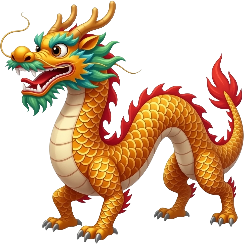 Chinese Dragon dance without poles emoji