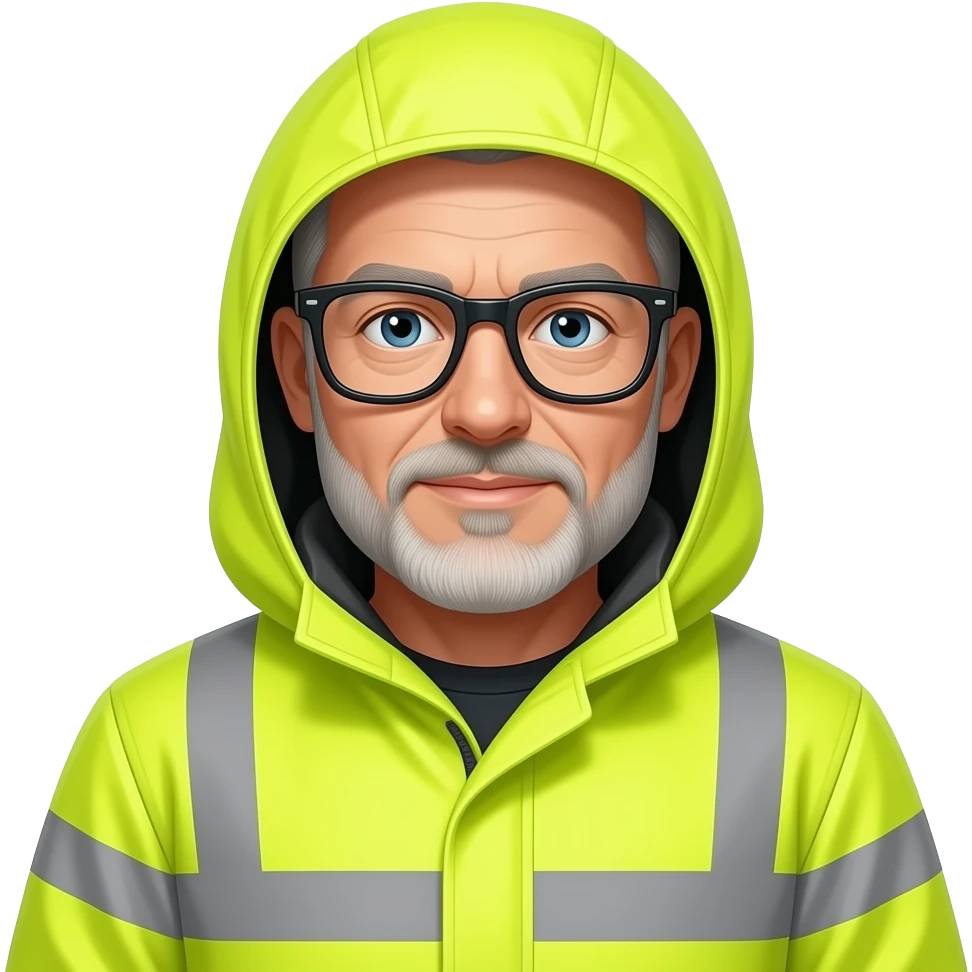 white man glasses yellow hazmat suit emoji
