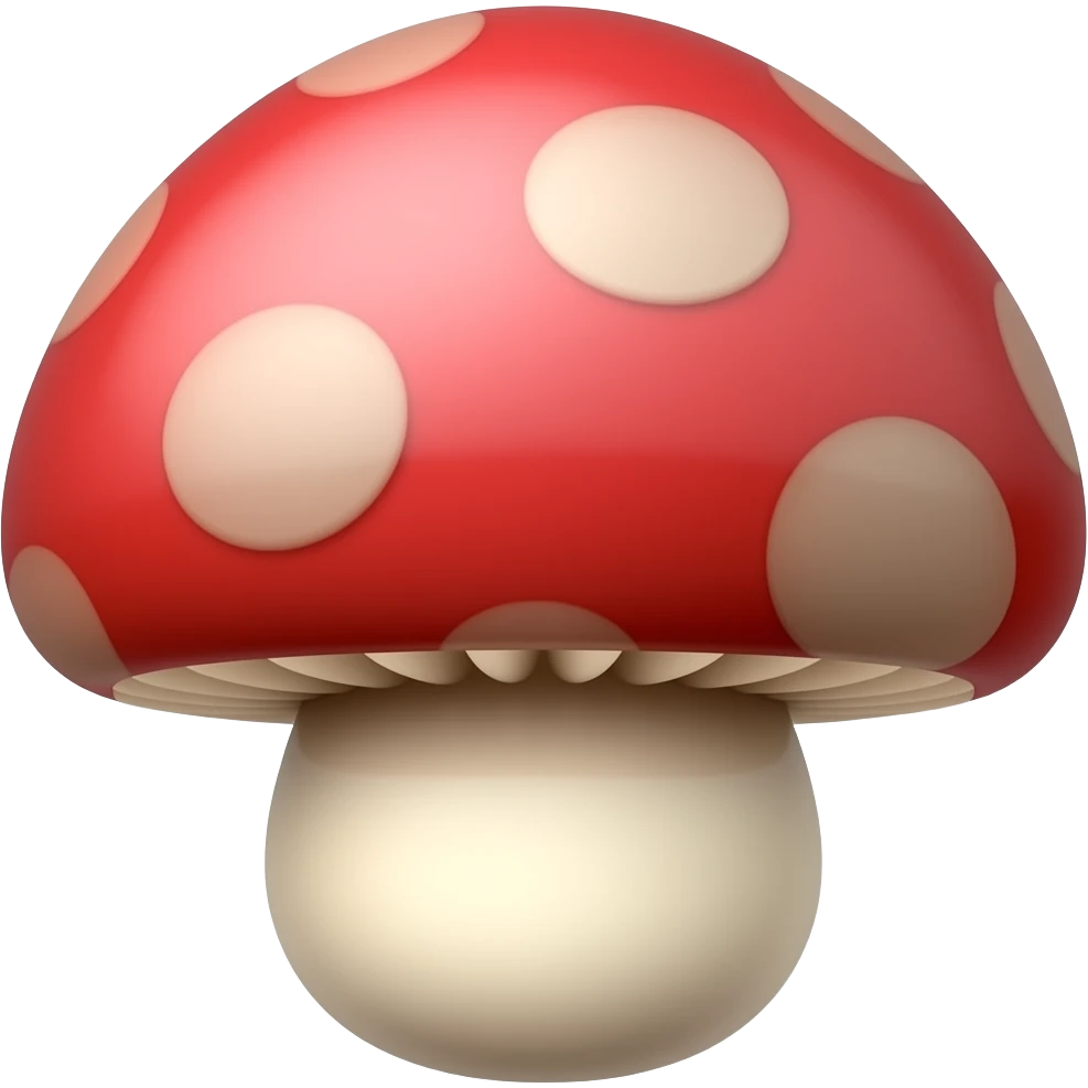 Un hongo rojo que cuatro puntitos emoji