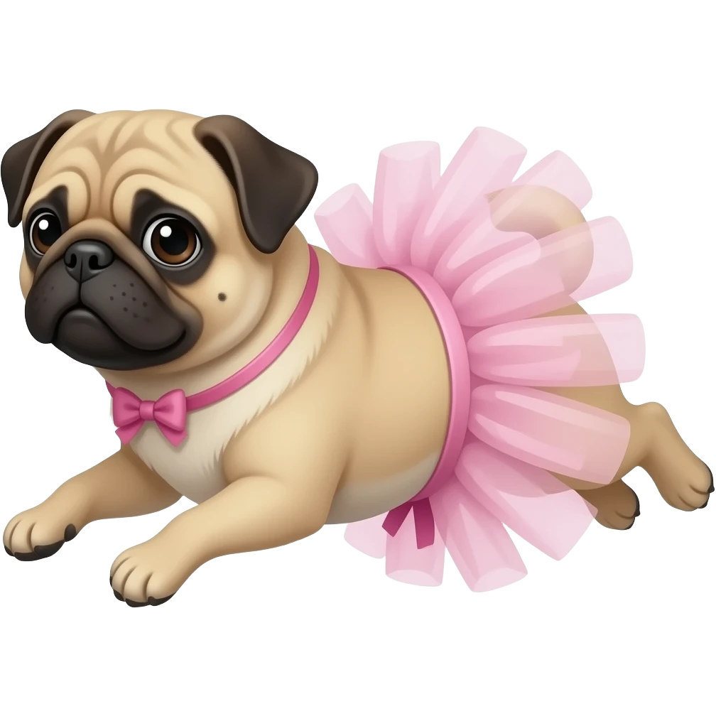 Pug voador com um tutu emoji