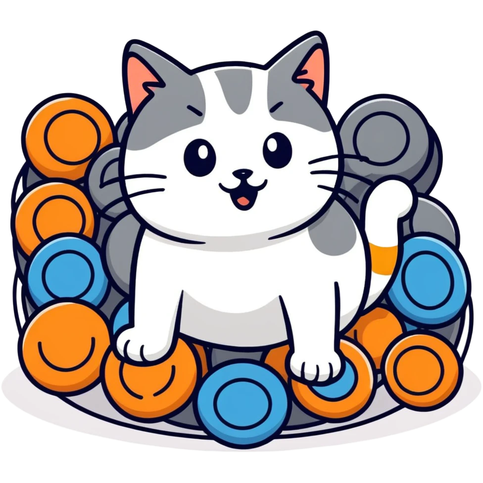 Cat in a moshpit emoji