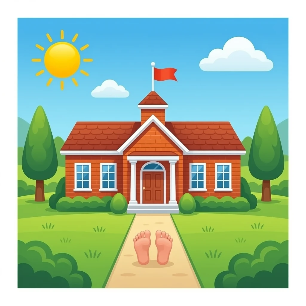 Escuela descalza emoji