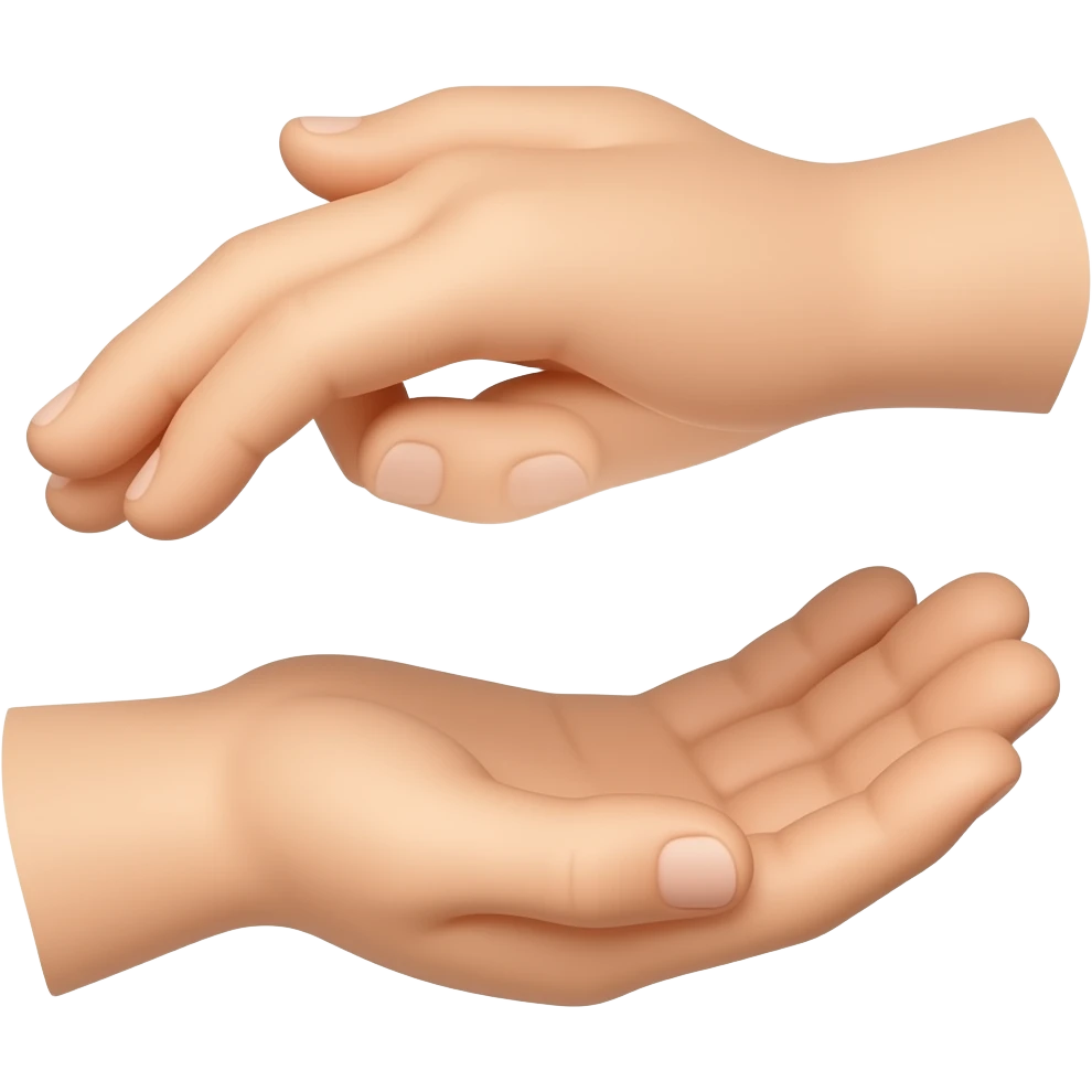 Two hands reach for each other emoji