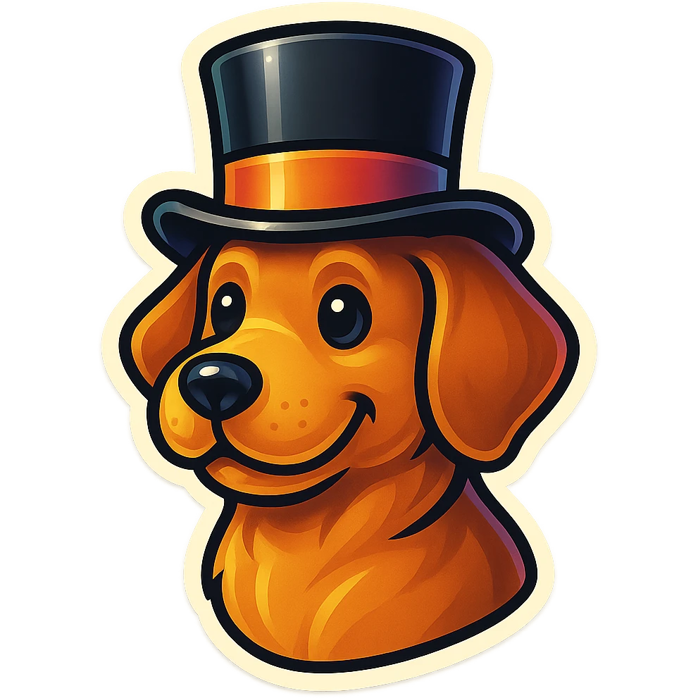 dog with tophat emoji