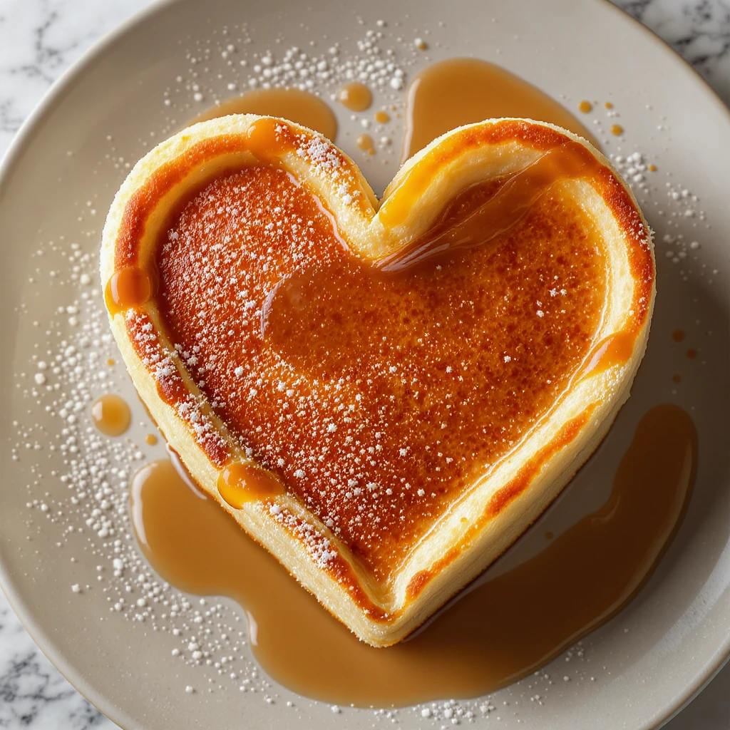 heart-shaped pancake, professional photography style emoji