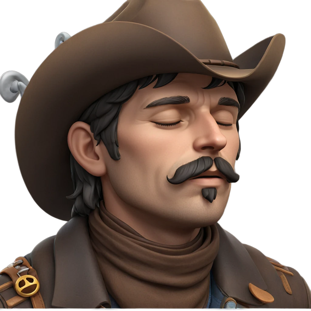 cowboy portrait with closed eyes emoji