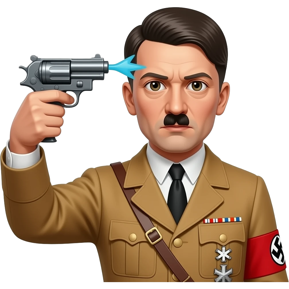 adolf hitler pointing a very realistic water gun at his own head emoji