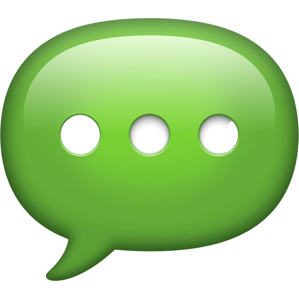 Emoji  un chat 💬 en verde solamente un chat con ... 3 puntos la burbuja emoji