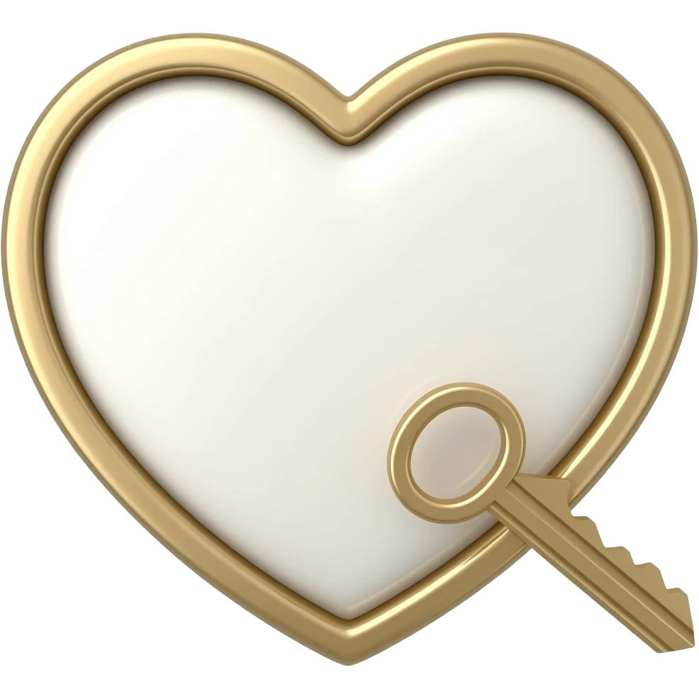 beige heart key open emoji