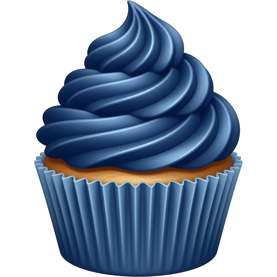 Navy blue cupcake emoji