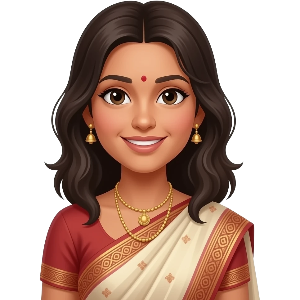 American girl with saree half pose emoji