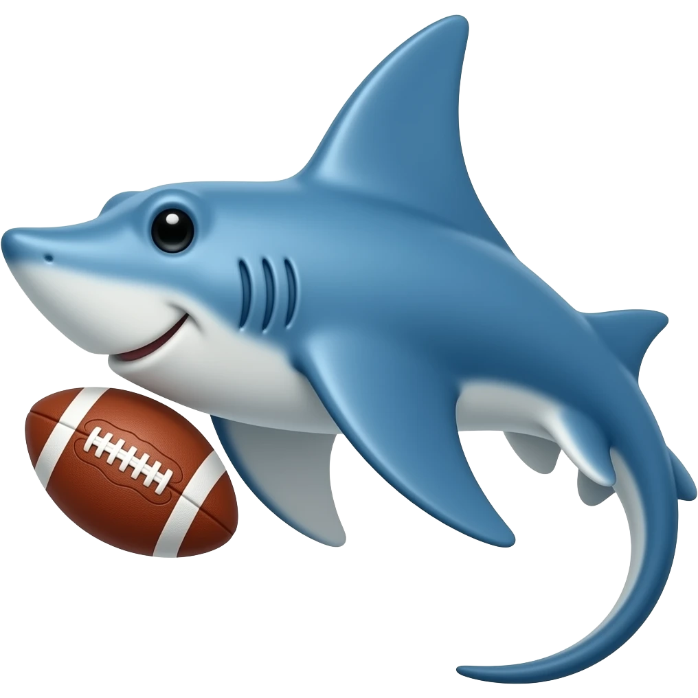 singray (blue one) with a rugby ball emoji