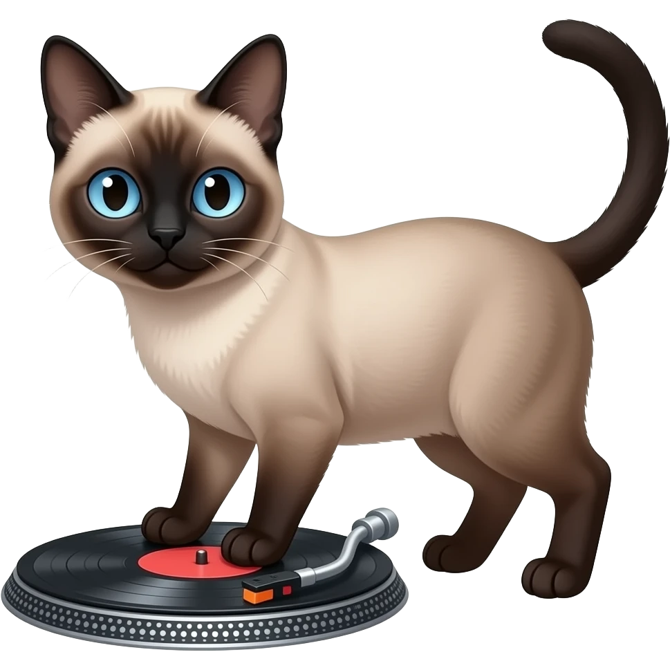 A Siamese Cat Dj for spinning emoji emoji