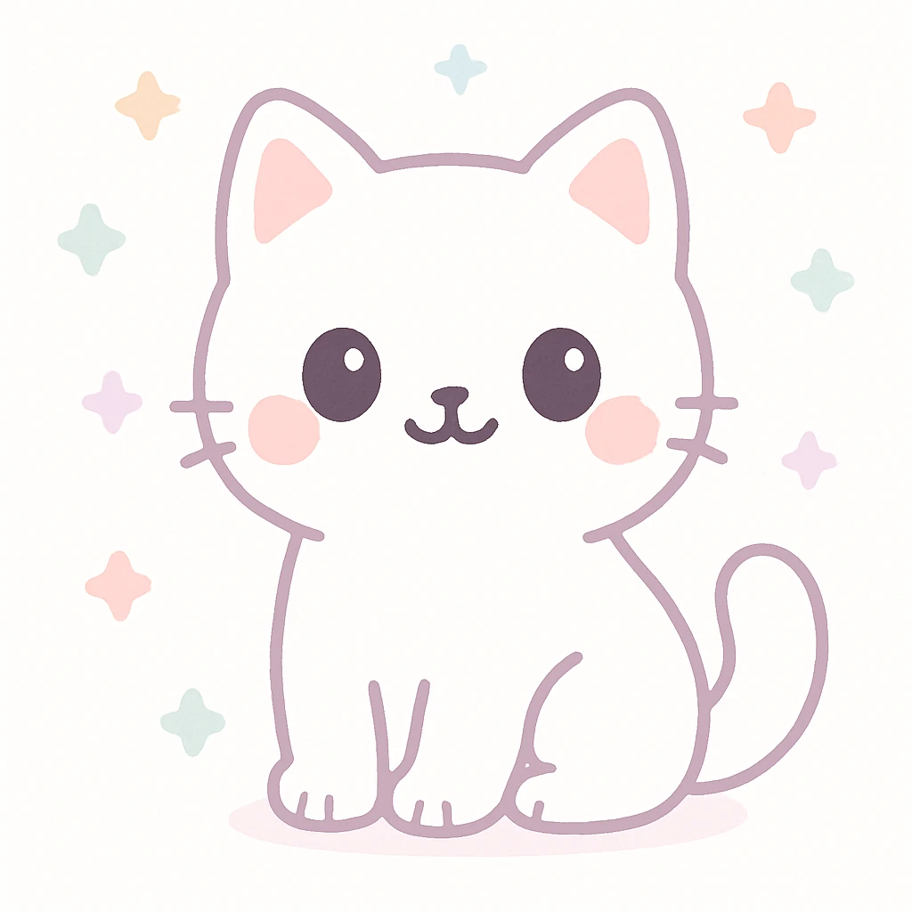 cute white cat emoji