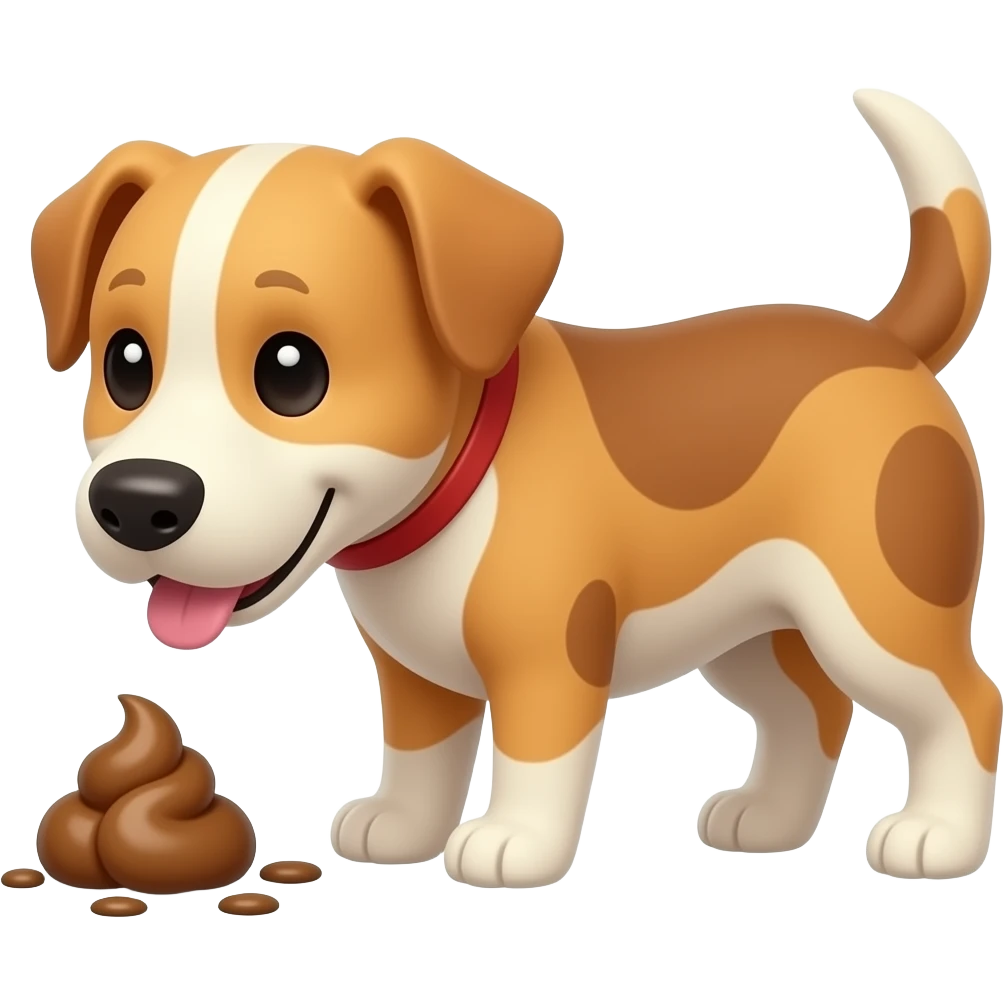 dog doing a poo emoji