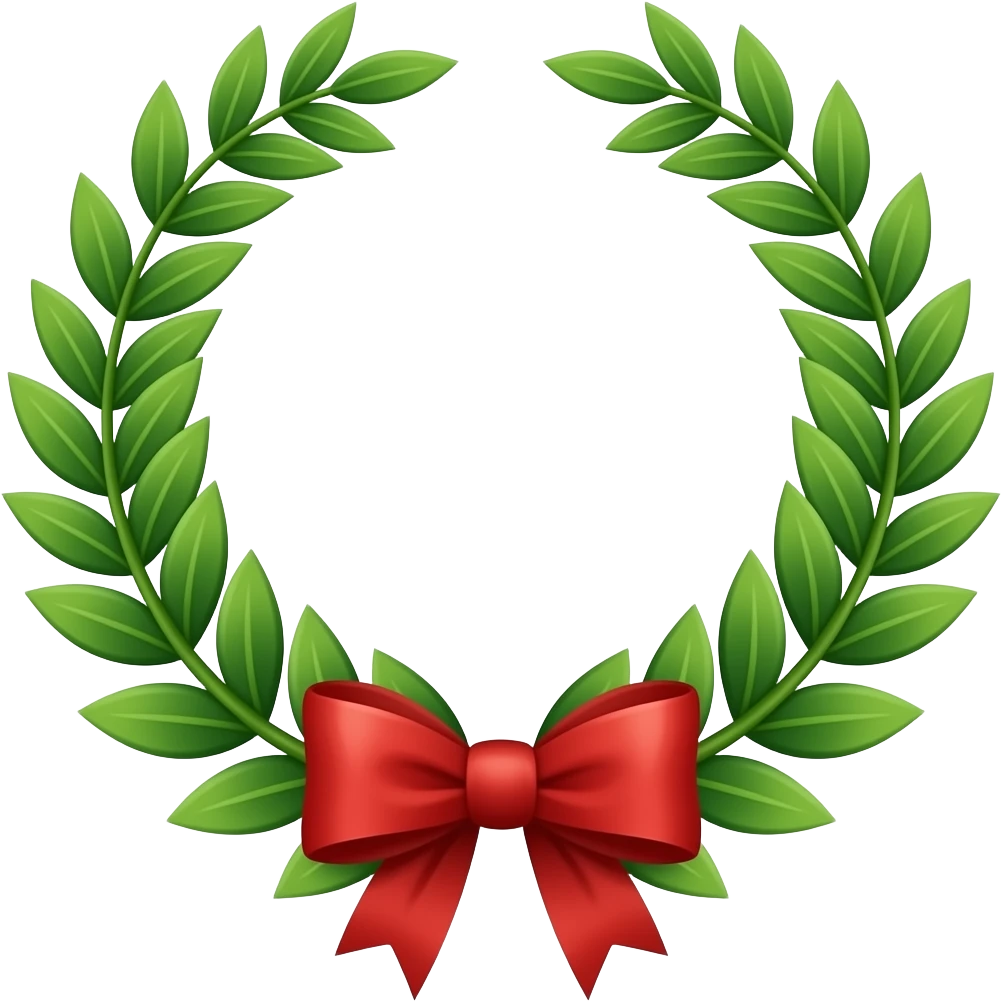 Emoji corona alloro Con fiocco rosso senza viso persona emoji