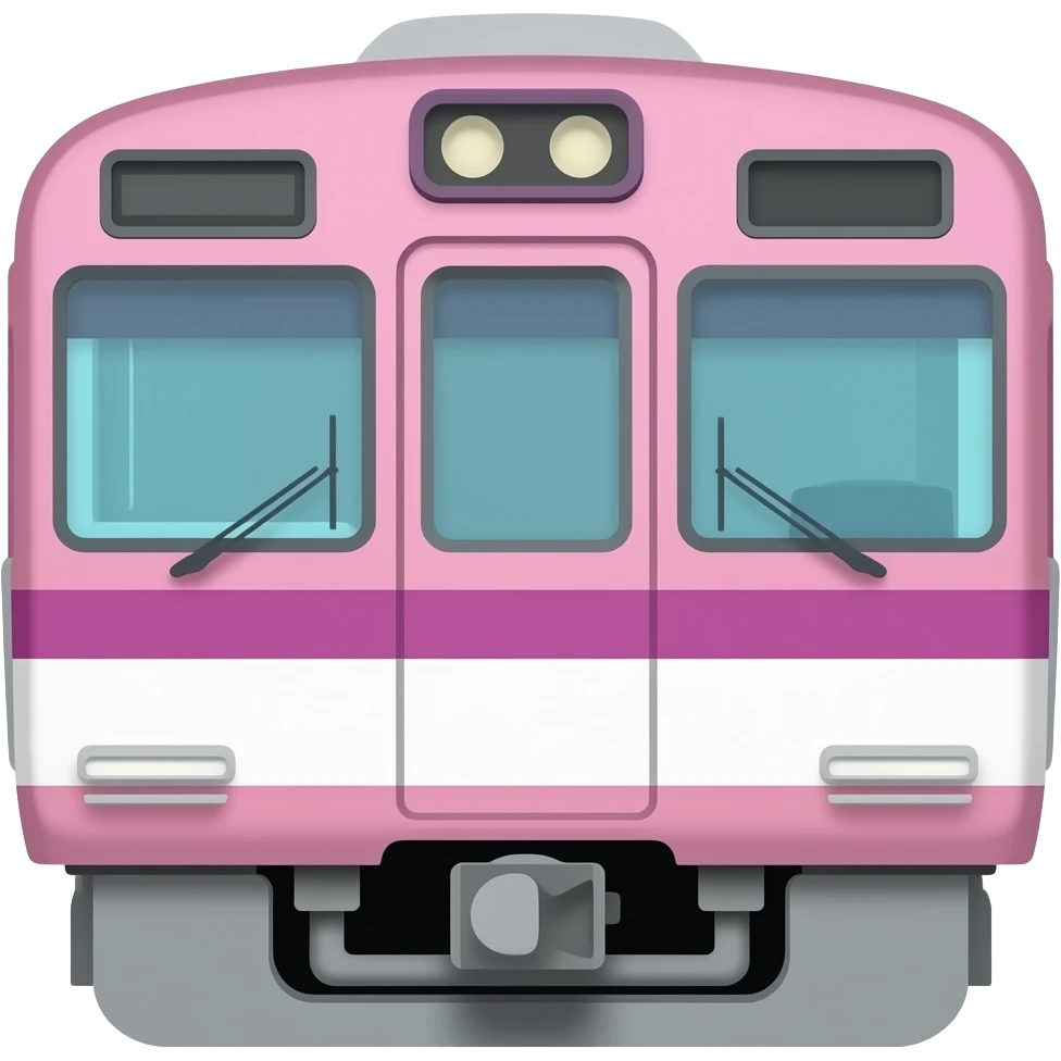 A pink japanese train emoji