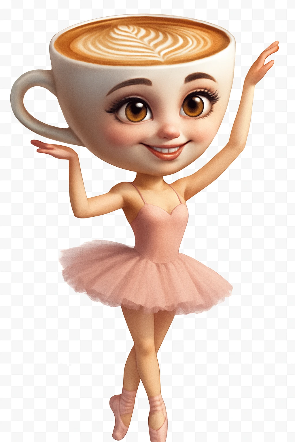 and make her stand straight Extract the character from the background, including the clothes and accessories they are wearing, and place on a transparent background. Keep the original style and appearance exactly the same. and separately give me the picture

 emoji