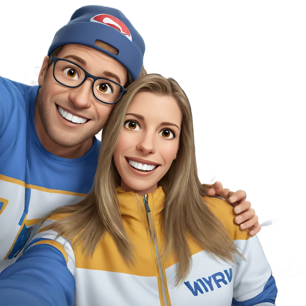 smiling duo indoors selfie emoji