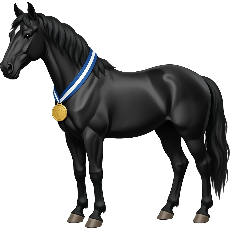 Generate a Black horse with these emojis 🥇🎨🖼 emoji