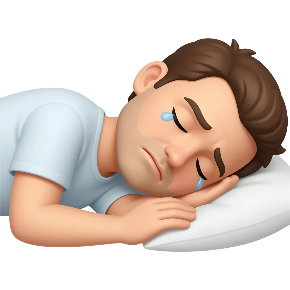 Man sleeping alone and he’s sad emoji