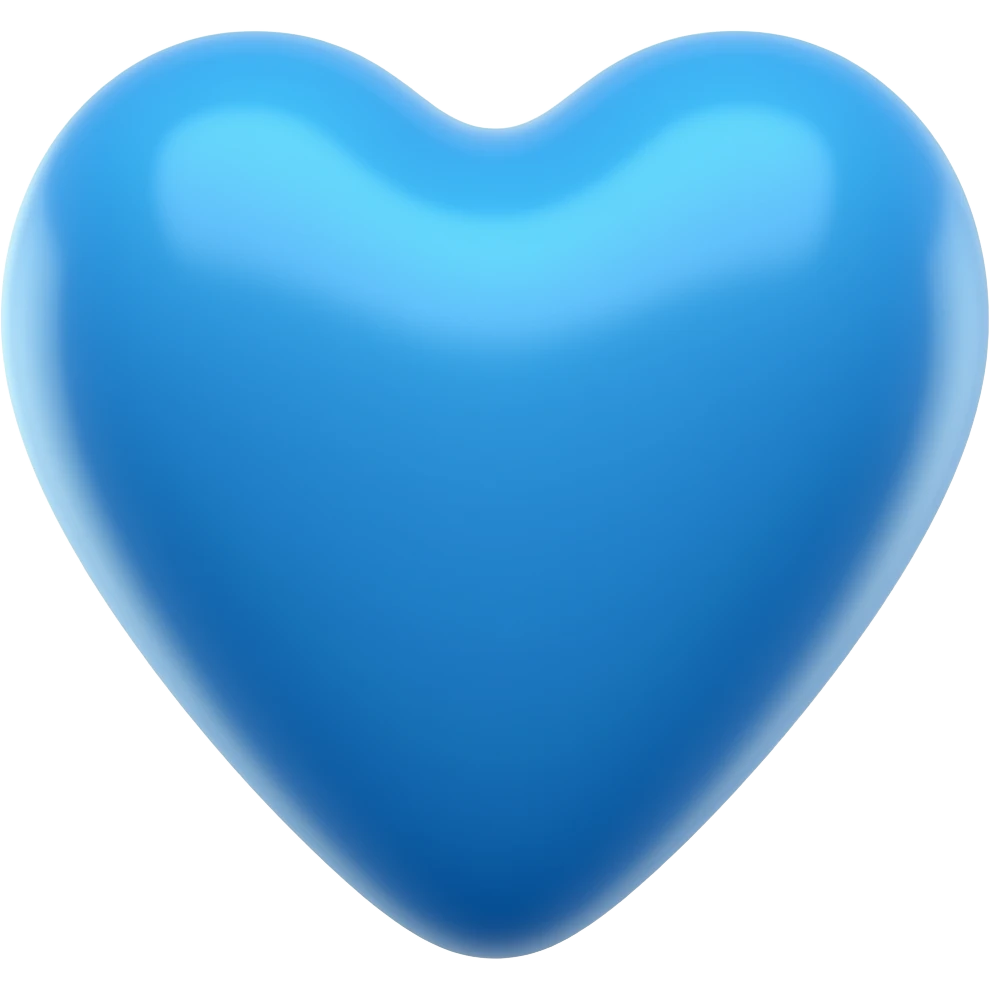 Blue Heart 3D long emoji