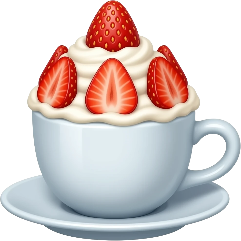 cream in cup with strawberry emoji