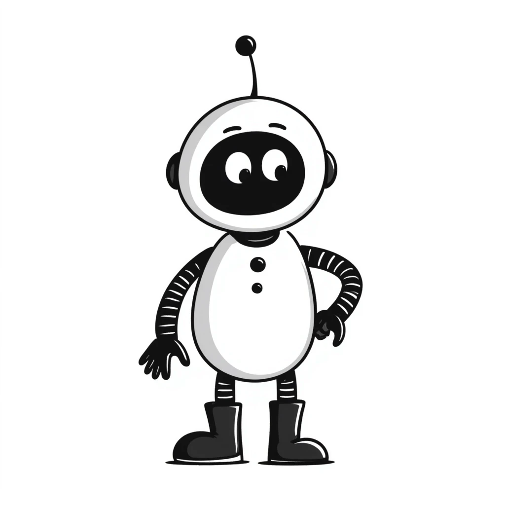 artificial intelligence, hand drawn doodle style emoji