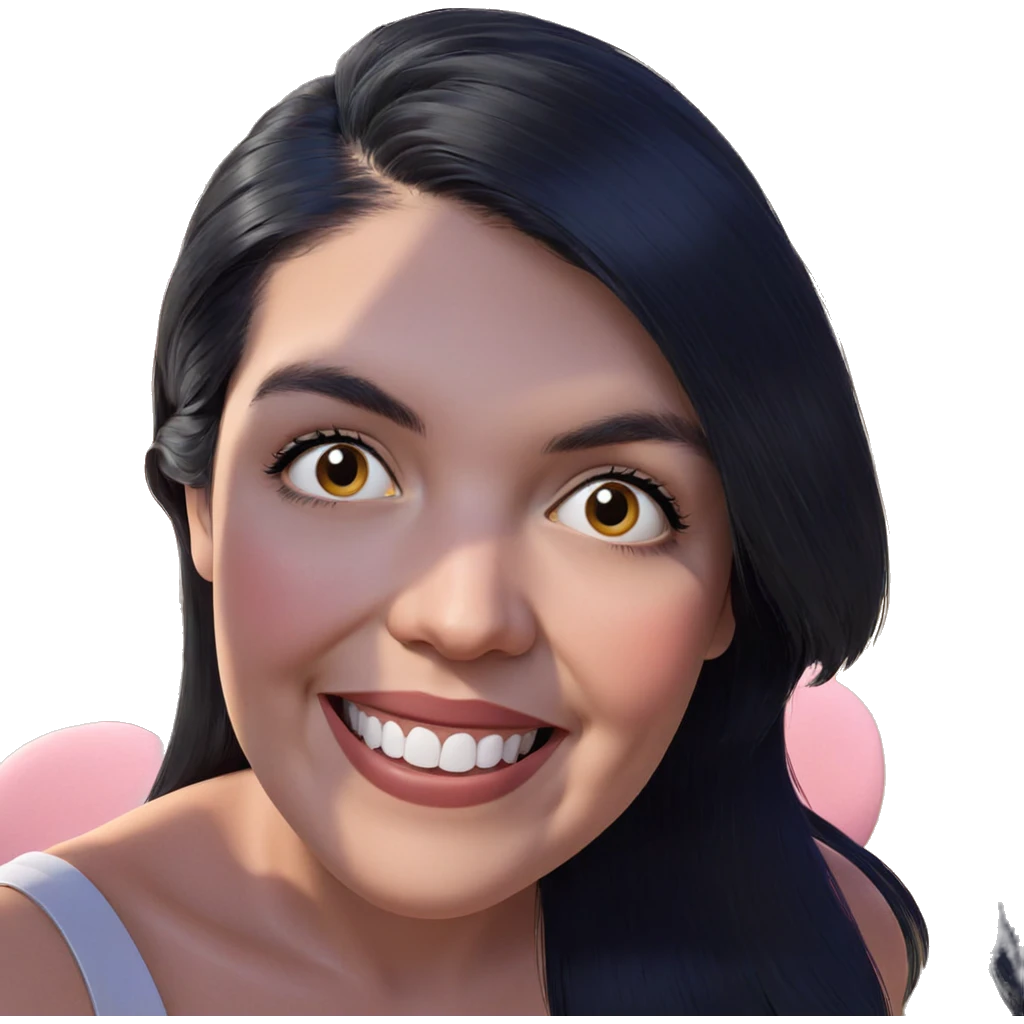smiling girl with black hair emoji