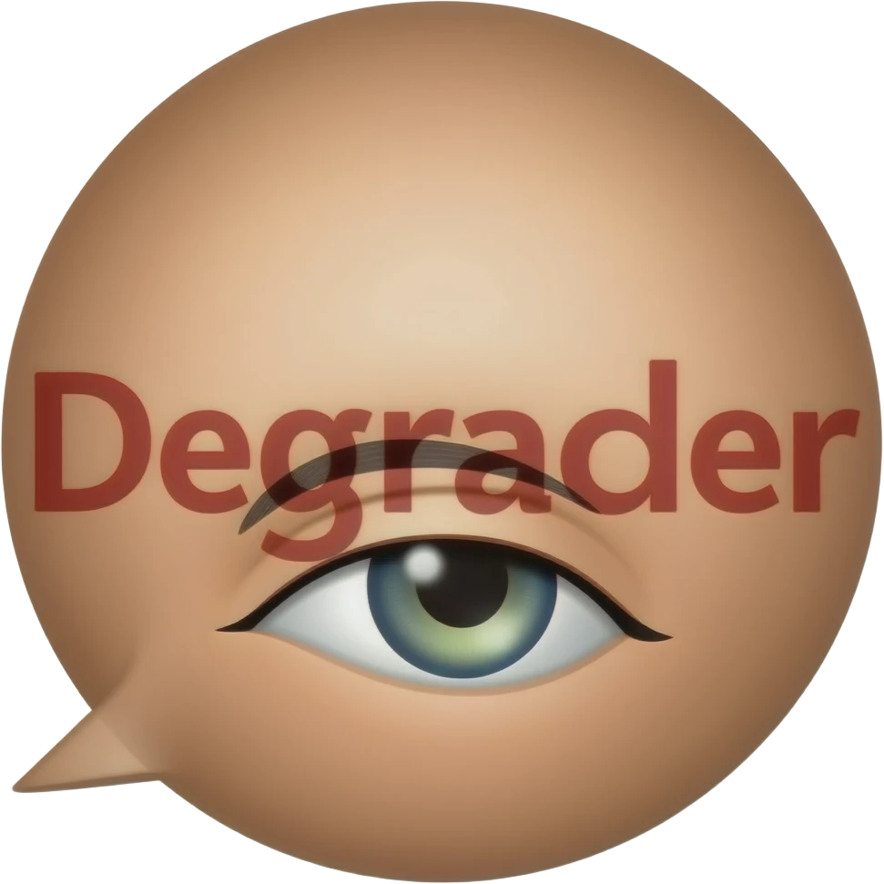 make a naughty sexual and seductive that just says the word "Degrader" emoji