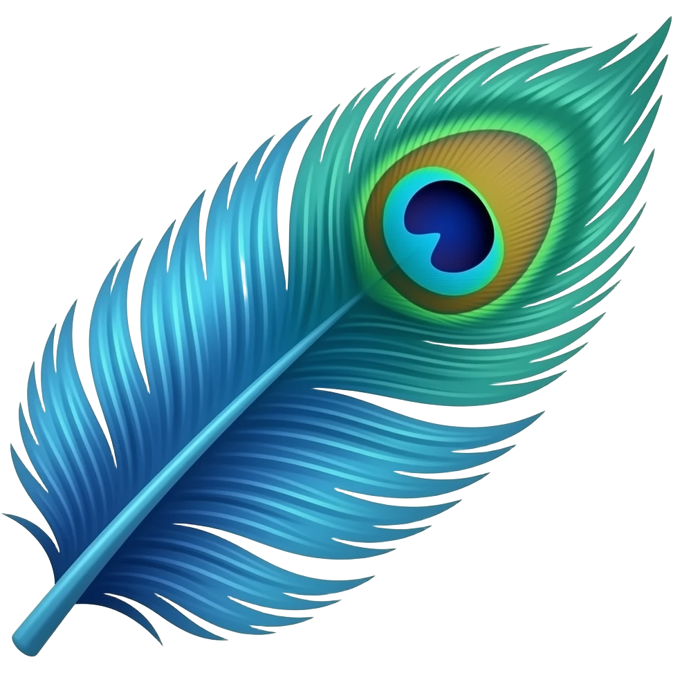 Made a sticker of feather of peacock emoji