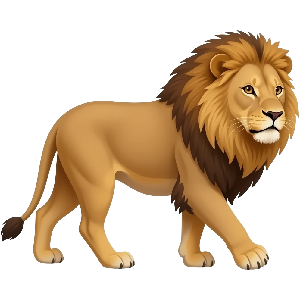 un leon caminando silenciosamente emoji