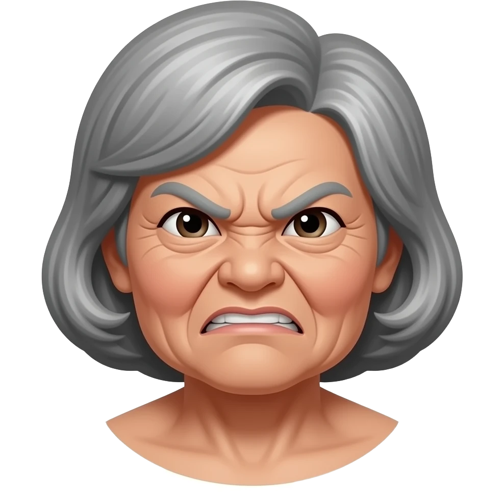 emoji of an asian angry grandma emoji