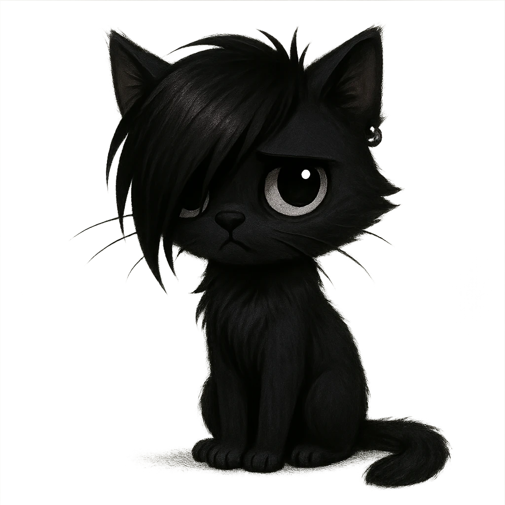 emo black cat emoji