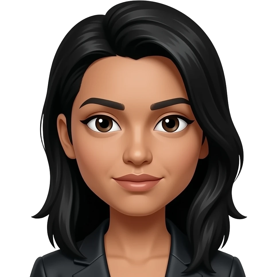 An indain baddie with black skin and VERY VERY VERY SKINNY SLIM CHINESE eyes emoji