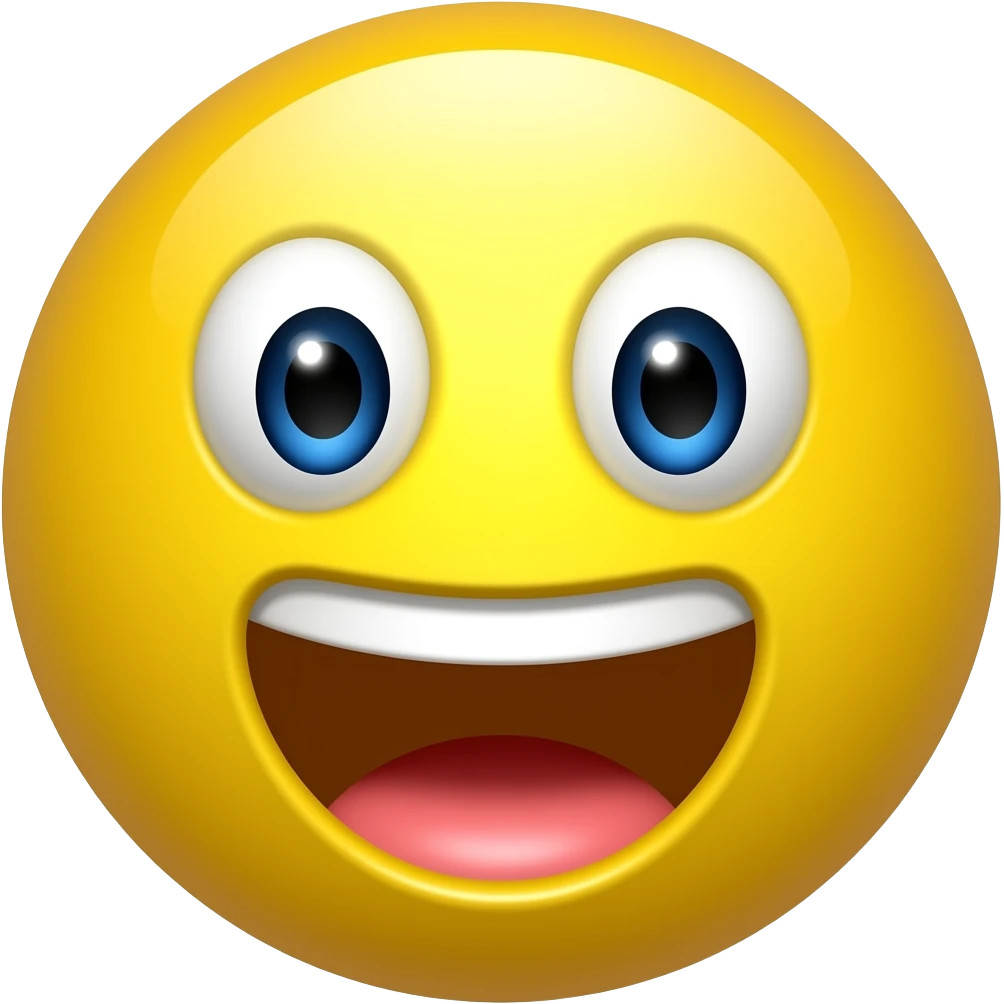 Kawaii style round yellow glossy yawning emoji