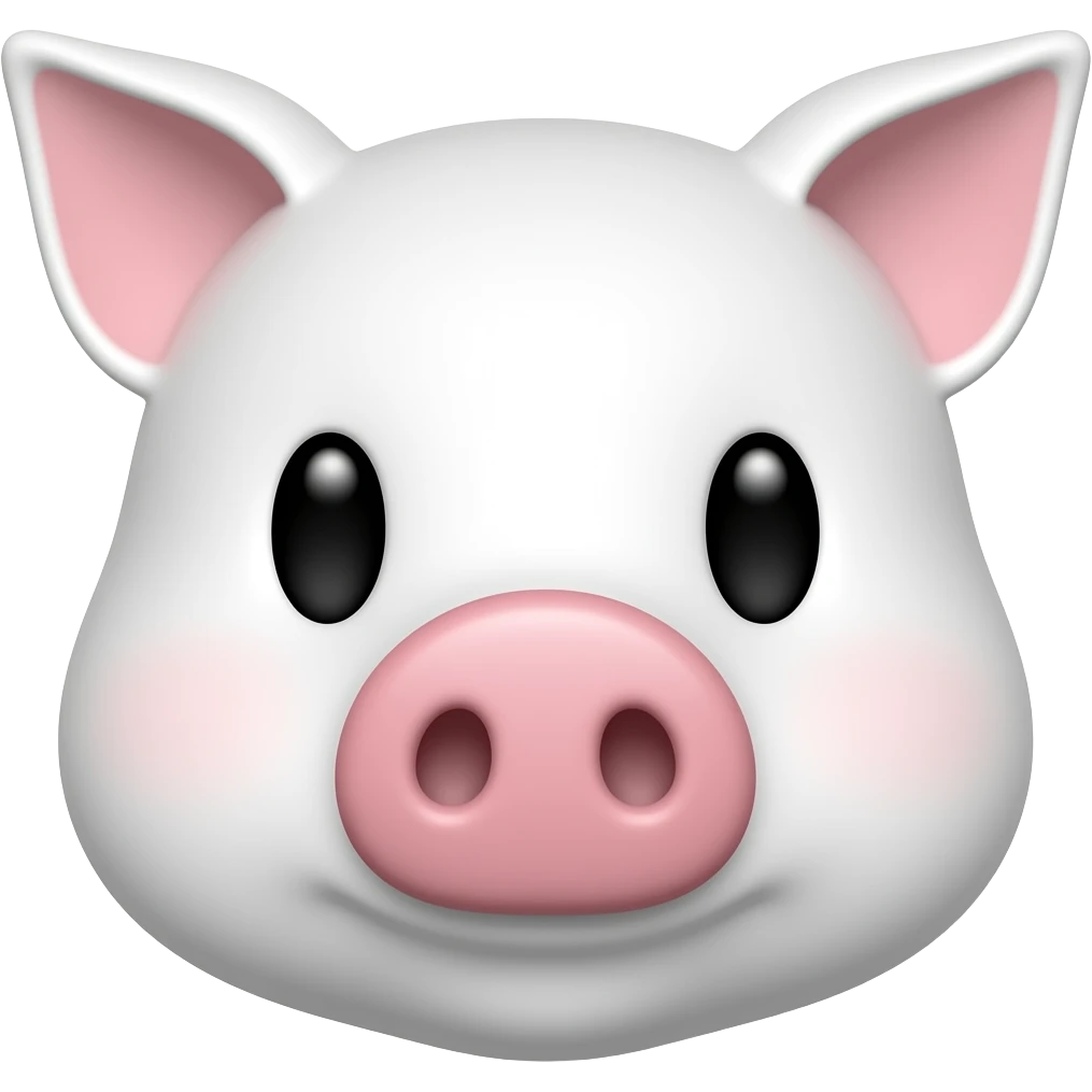 White piggie face emoji