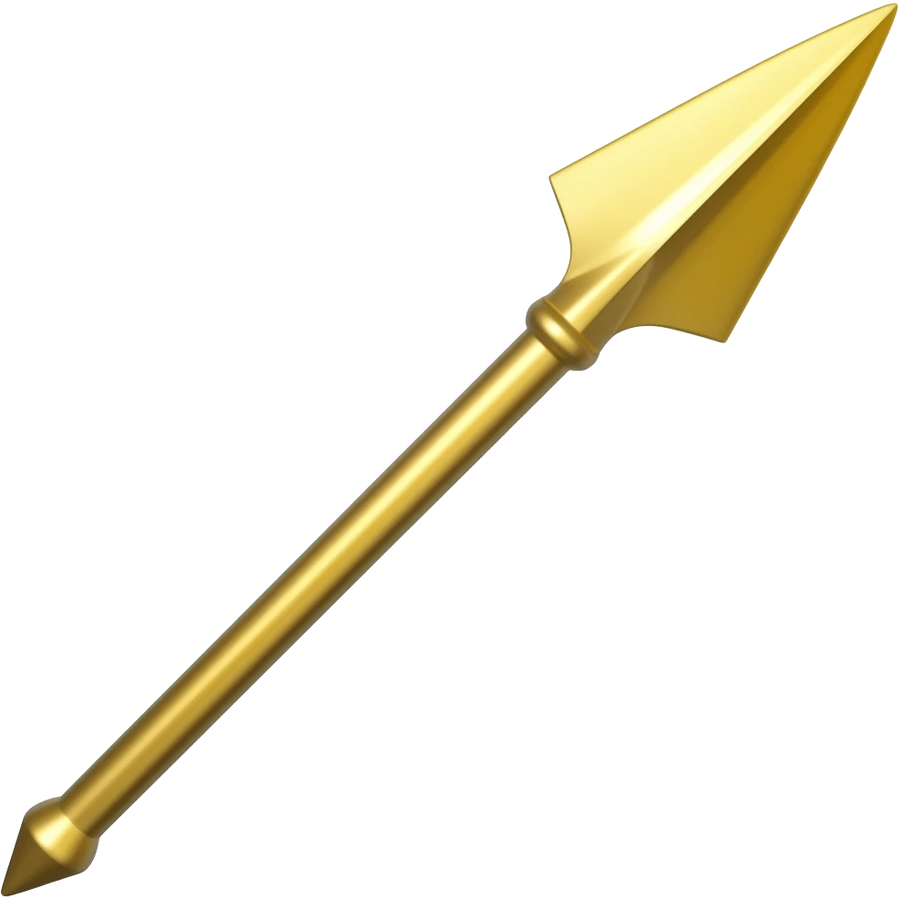 Gold spear up right emoji