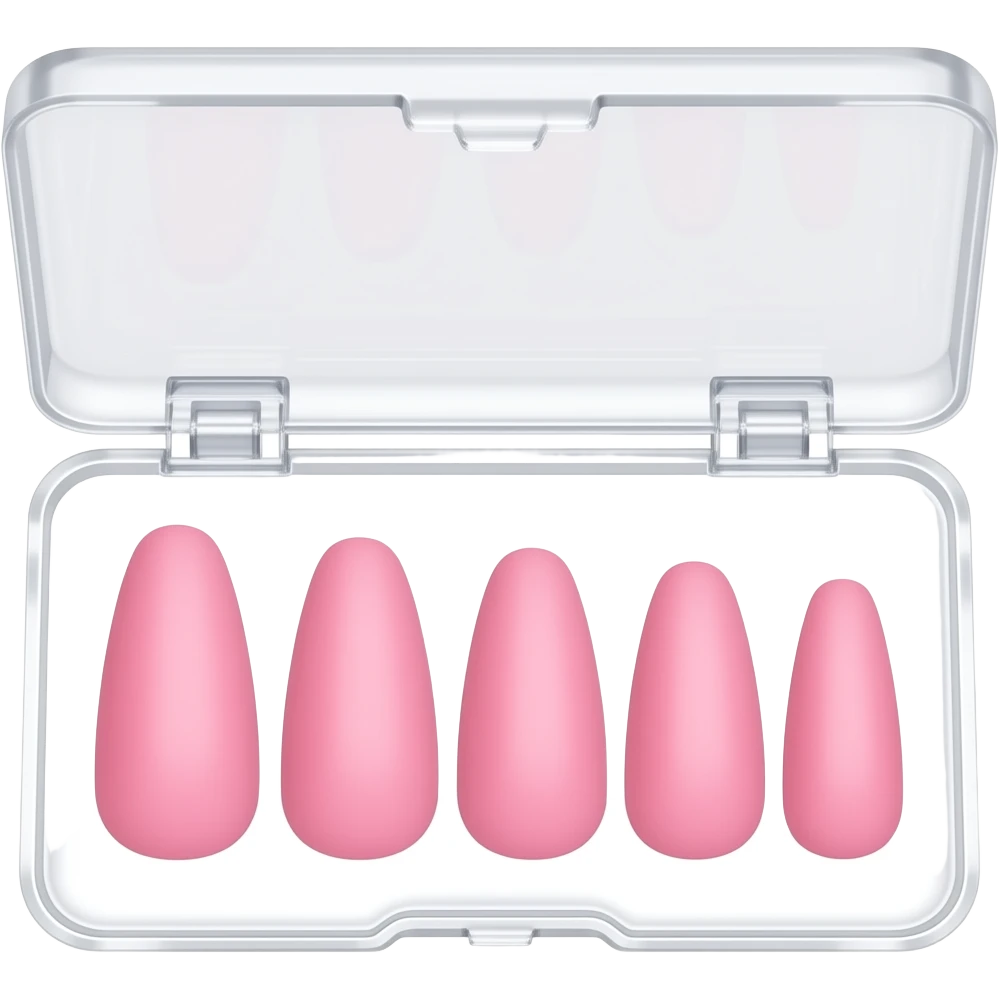 Press on Nail same sizes  set pink in a box emoji