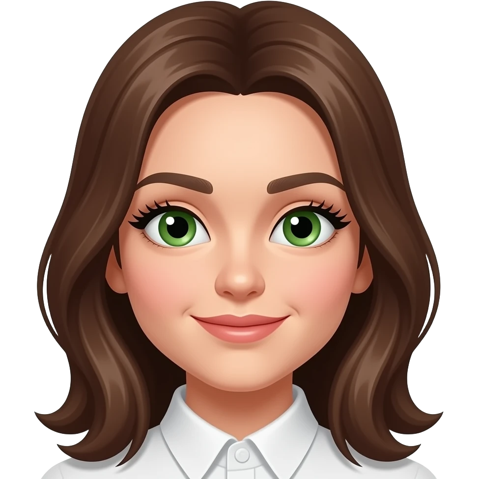 Yeşil göz uzun kirpik kumral emoji