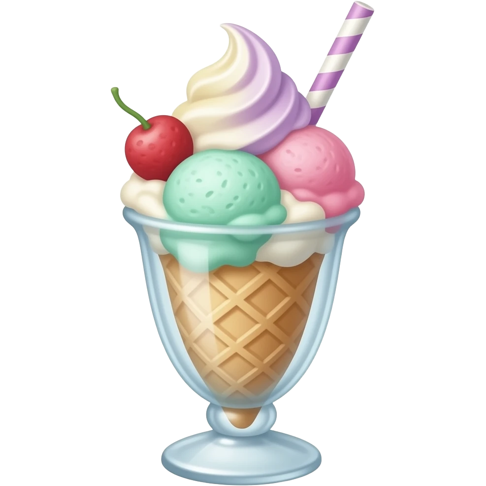 sundae multicolore pastel emoji
