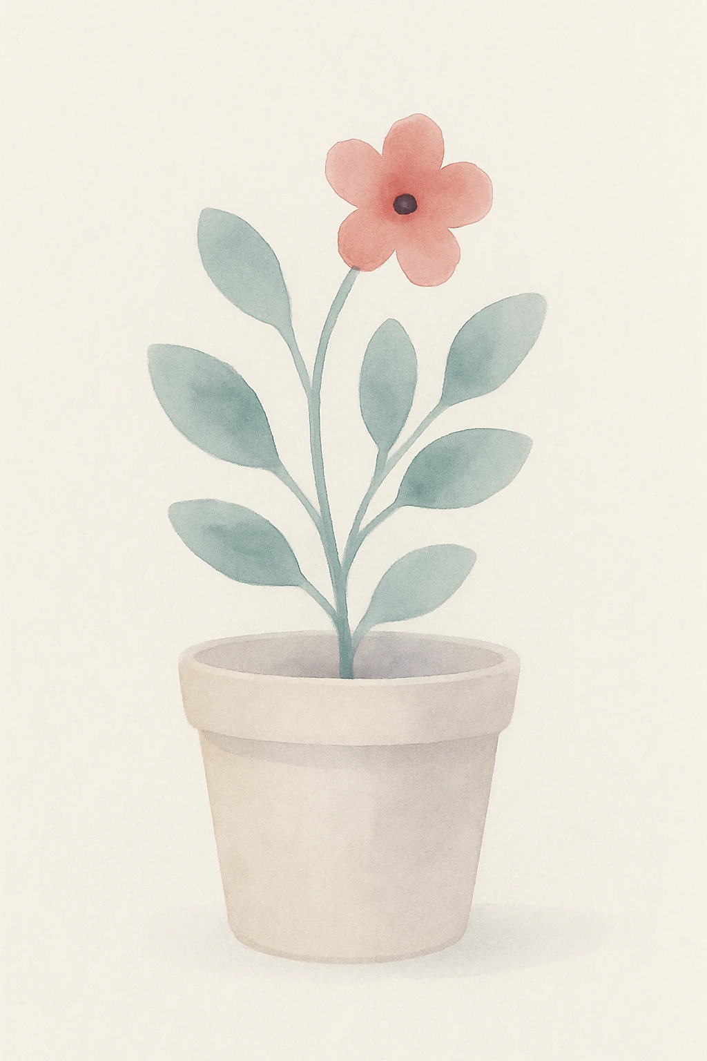 flowerpot watercolor art style emoji
