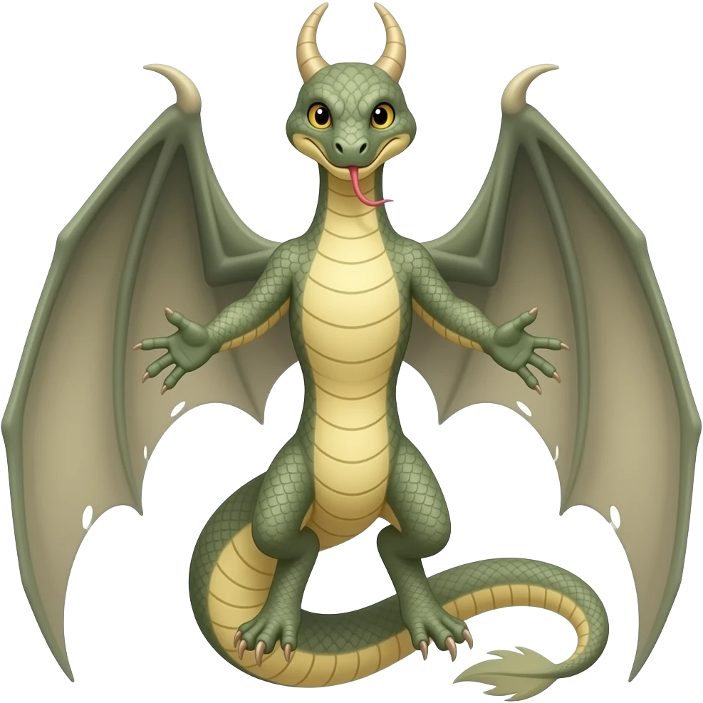 serpent with wings and arms and another head in the tail emoji