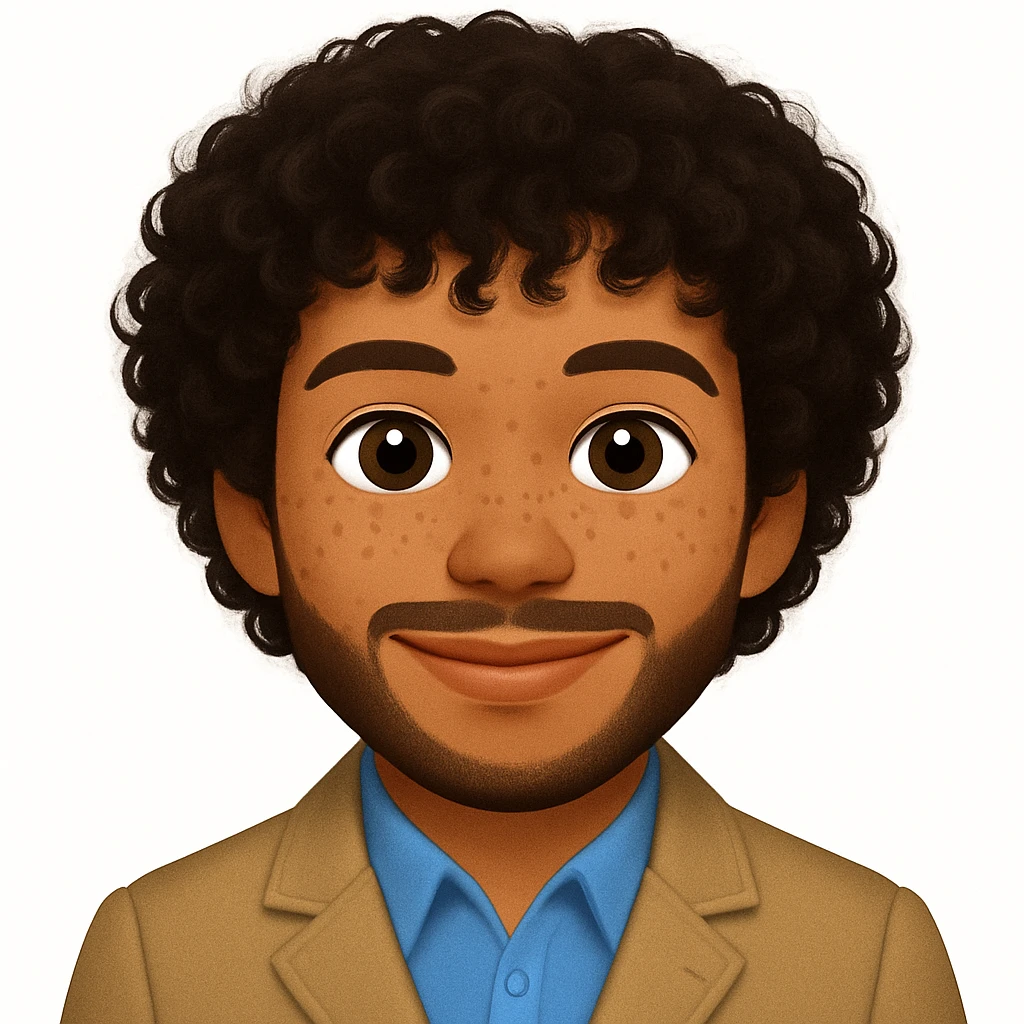turn the second man in emoji style of the 1st image, match the facial features and match dressing style emoji