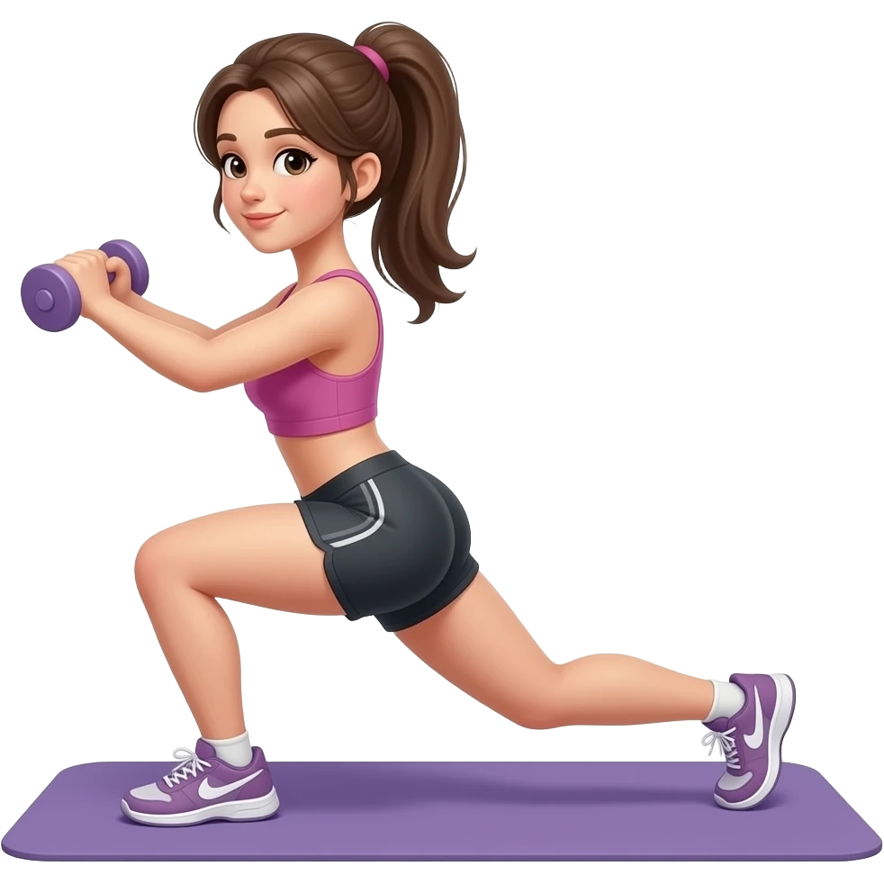 Girl doing a booty workout showing her butt emoji