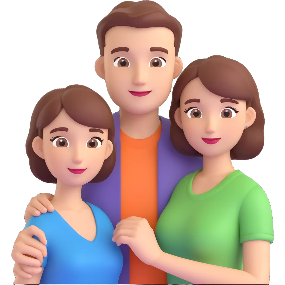 couple posing, close up pose, living room background emoji