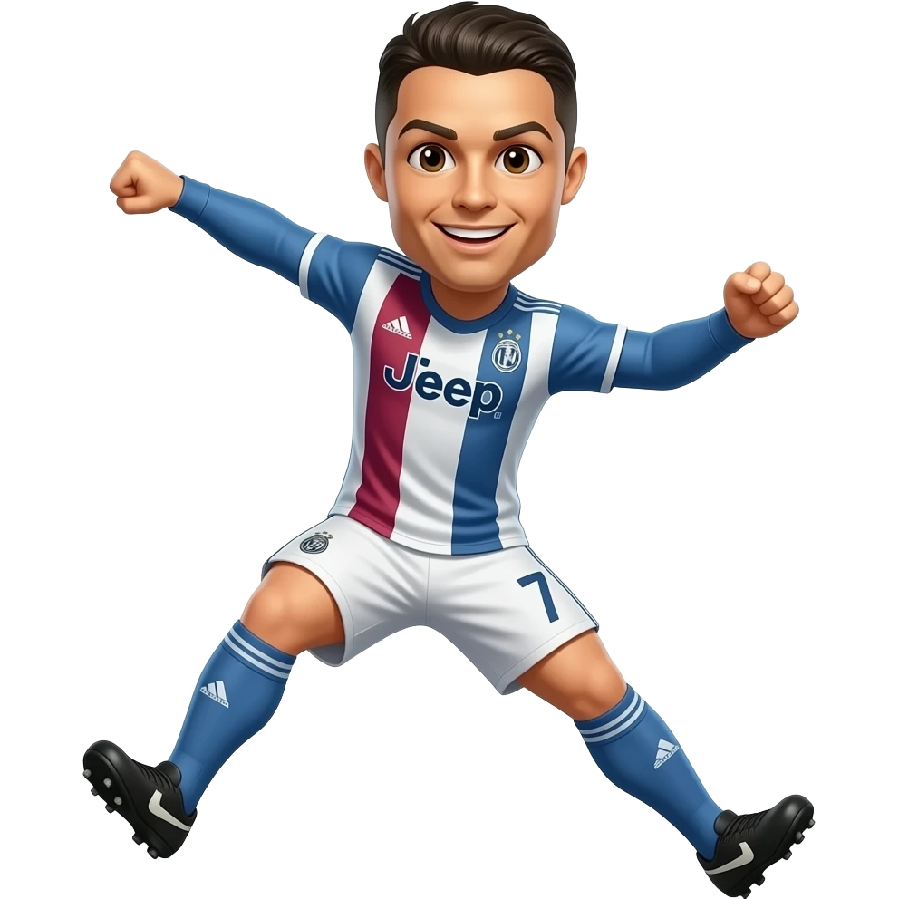 Cristiano Ronaldo haciendo el salto del siuuuu emoji